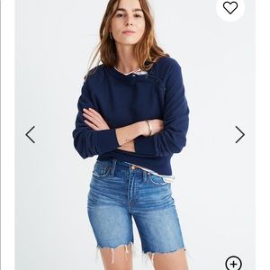 High-Rise Mid-Length Denim Shorts in Erwin Wash